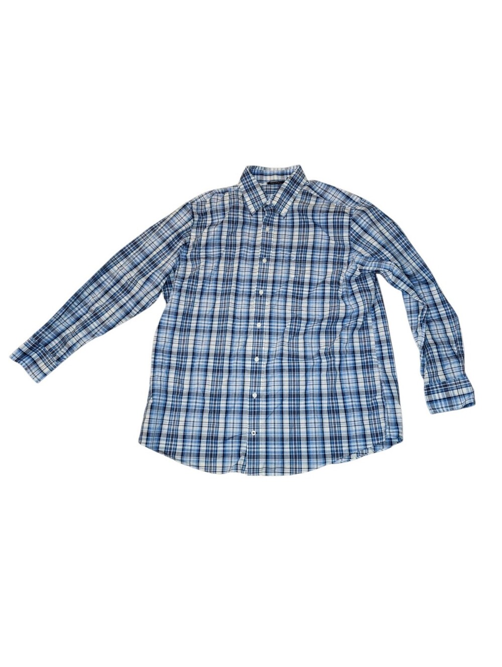 NAUTICA Men's Blue Plaid Button-Down Shirt 2XL